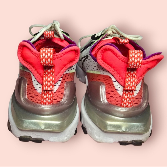 Nike Men's React Vision Barely Volt Pink Lightweight Casual Sneakers 11 Comfort - Picture 6 of 7